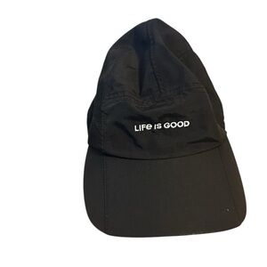 Life is Good Black Adjustable Active Cap